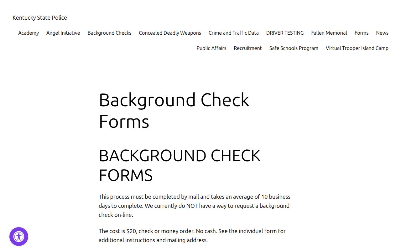 Robertson County criminal history Kentucky background-check forms